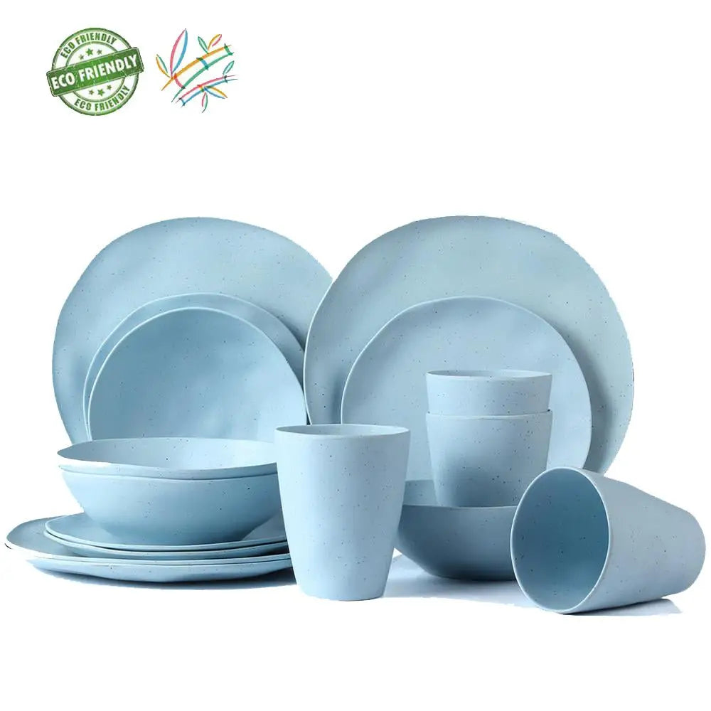 European Bamboo fiber tableware 16pcs - EcofiedHome