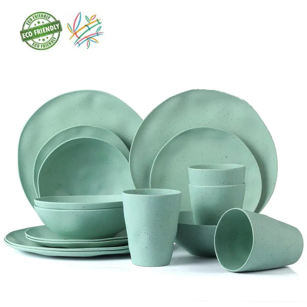 European Bamboo fiber tableware 16pcs - EcofiedHome