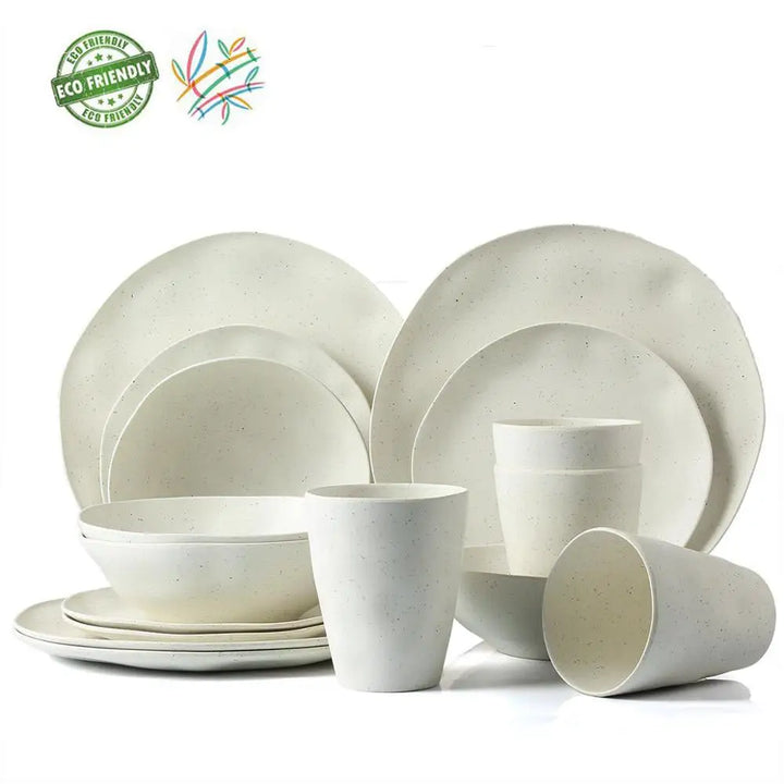 European Bamboo fiber tableware 16pcs - EcofiedHome