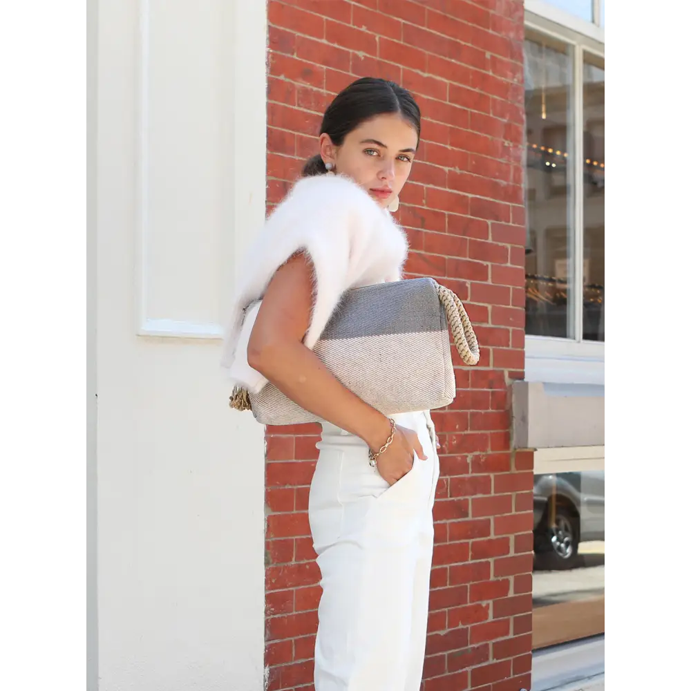 Block A Clutch - Gray-1