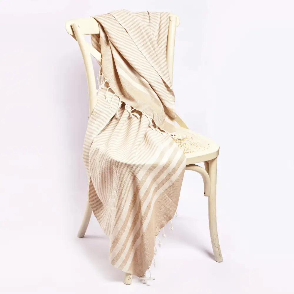 Fethiye Blanket Throw - Beige - EcofiedHome