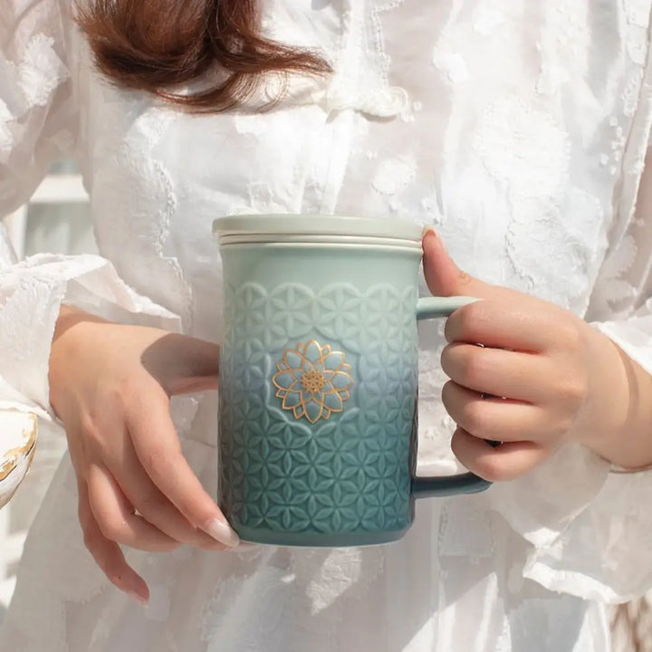 Flower of Life 3-in-1 Tea Mug with Infuser - EcofiedHome