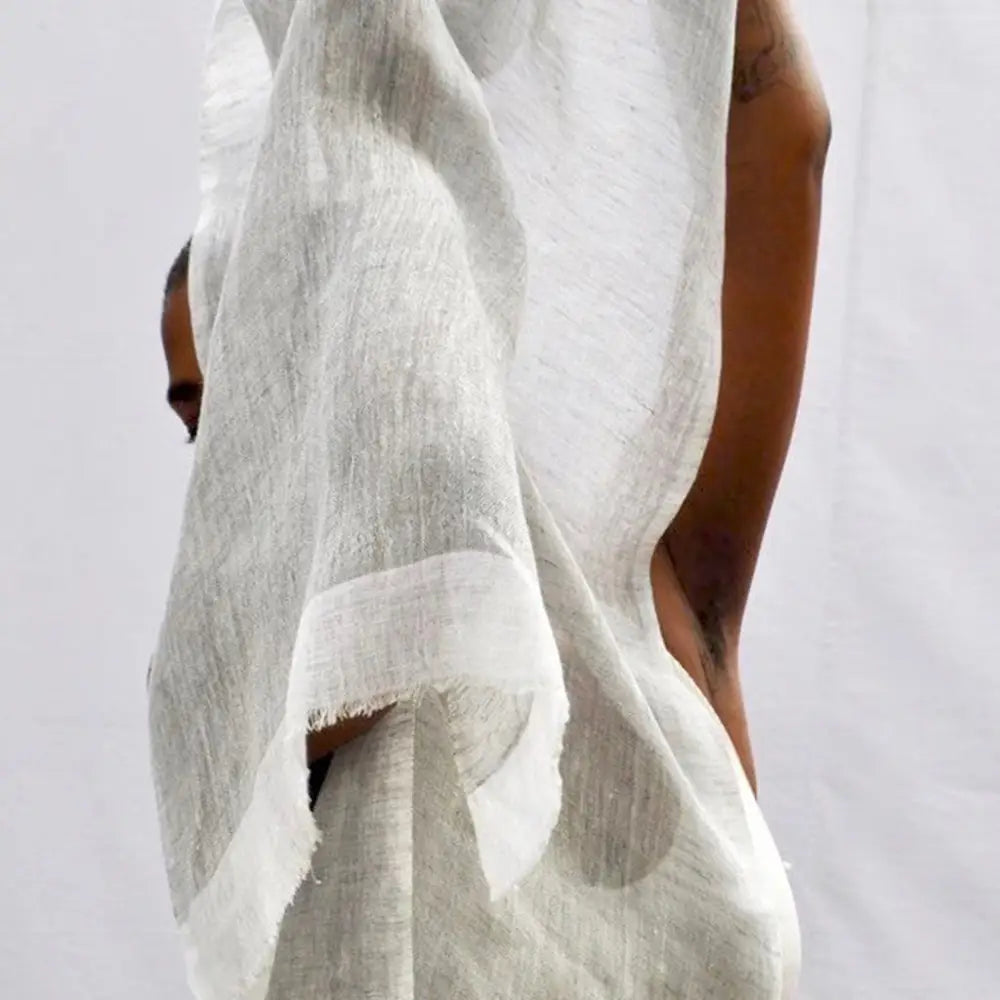 Gauze Linen Two Tone Scarf-5