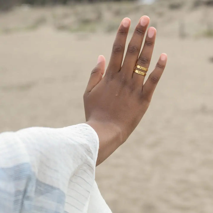 Geo Stripe Bombshell Ring - EcofiedHome