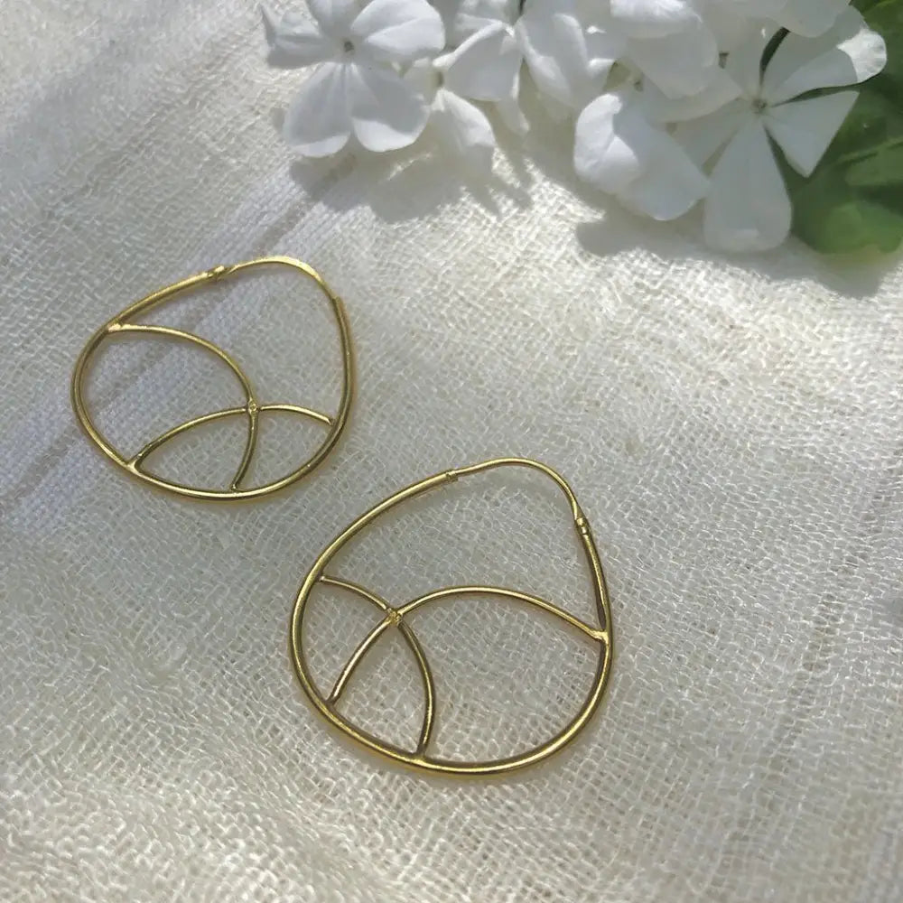 Geometric Gold Hoop Earrings - EcofiedHome