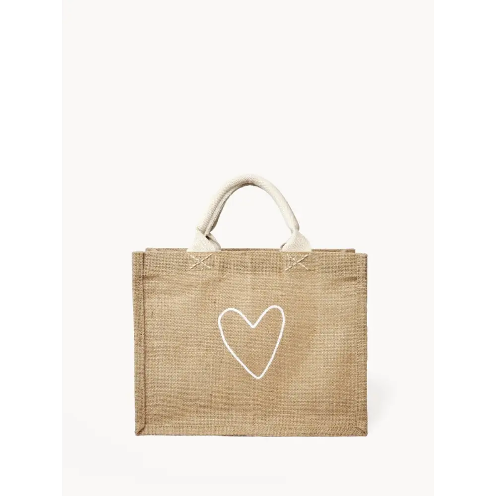 Reusable jute Gift Bag with cotton handles - Love - EcofiedHome