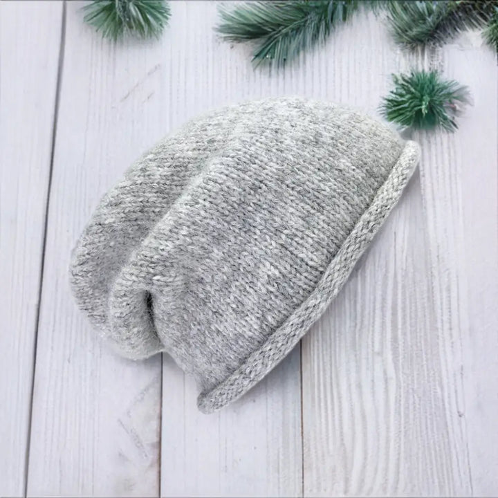 Gray Essential Knit Alpaca Beanie - Hats