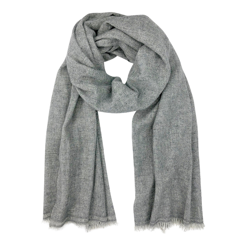 Gray Handloom Cashmere Scarf-0