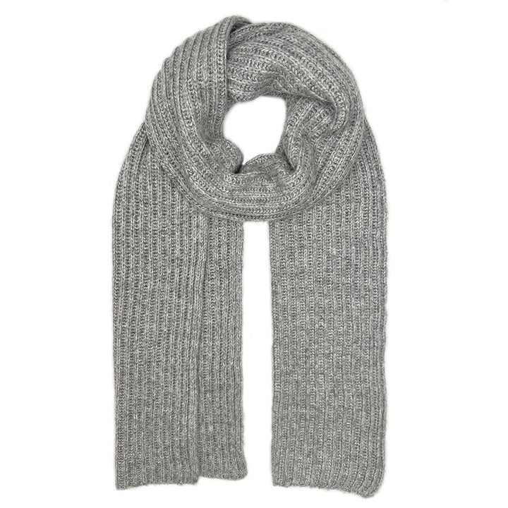 Classic Gray Ribbed Himalayan Cashmere Scarf