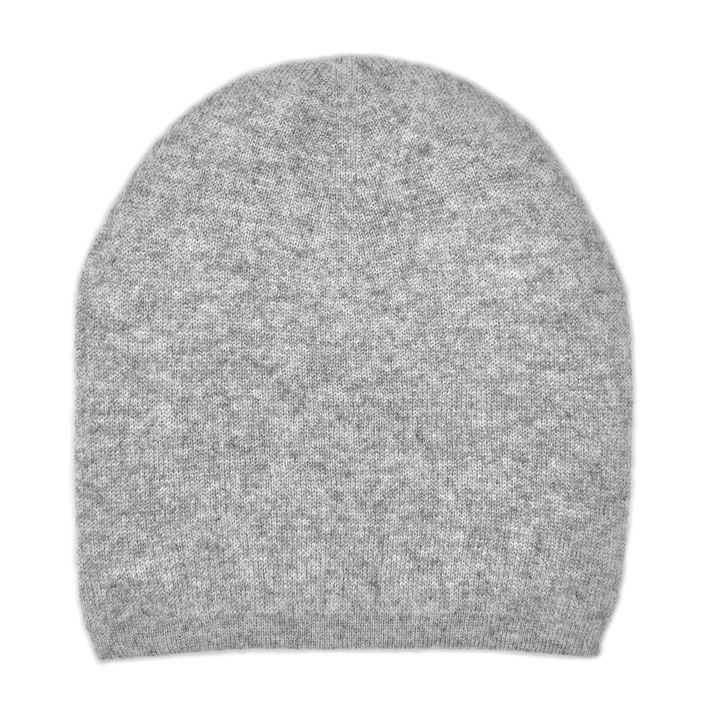 Classic Gray Reversible Cashmere Beanie-3
