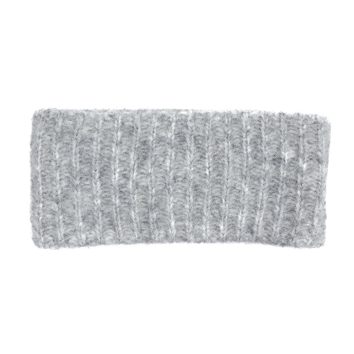 Gray Ribbed Alpaca Ear Warmer-2