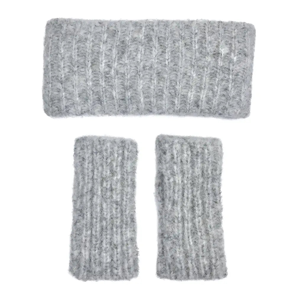 Gray Ribbed Alpaca Gloves - EcofiedHome