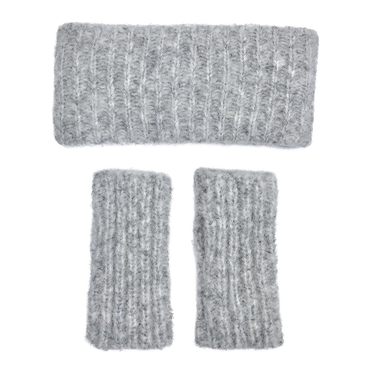 Gray Ribbed Alpaca Gloves-2