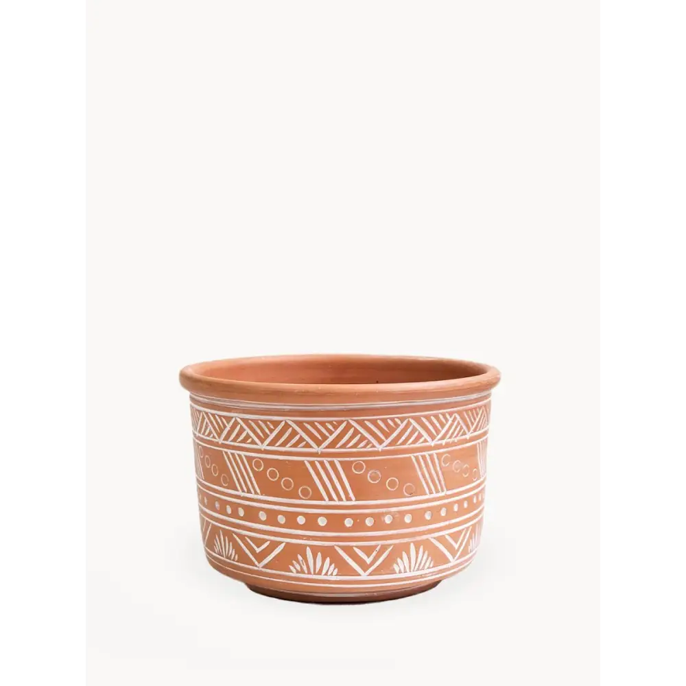 Hand Etched Terracotta Pot - Large - EcofiedHome