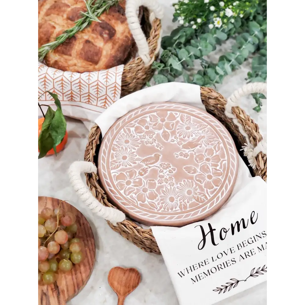 Bread Warmer & Basket - Garden Round-1