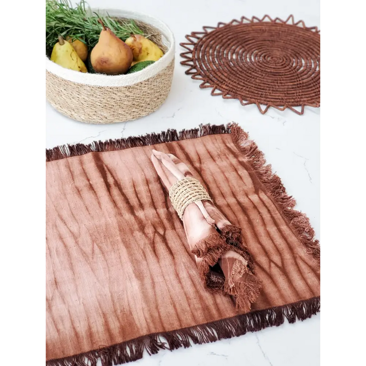 Tie Dye Cotton Placemat - Brown (Set of 4)-2