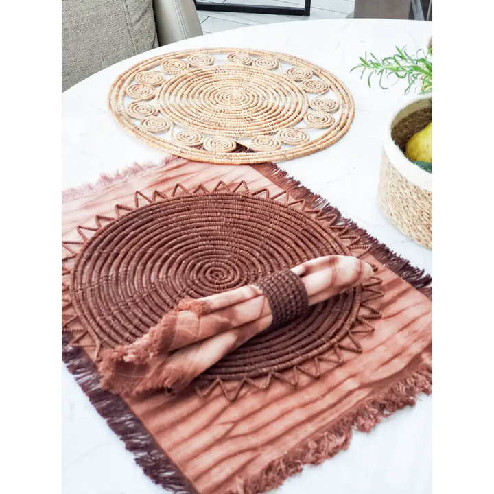 Tie Dye Cotton Placemat - Brown (Set of 4)-1