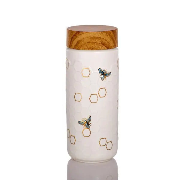 Honey Bee Ceramic Travel Mug / Gold 12.3 oz - EcofiedHome