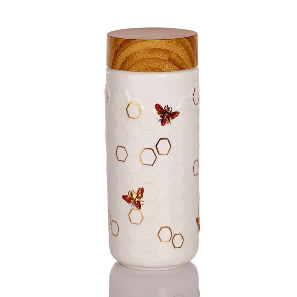 Honey Bee Ceramic Travel Mug / Gold 12.3 oz - EcofiedHome