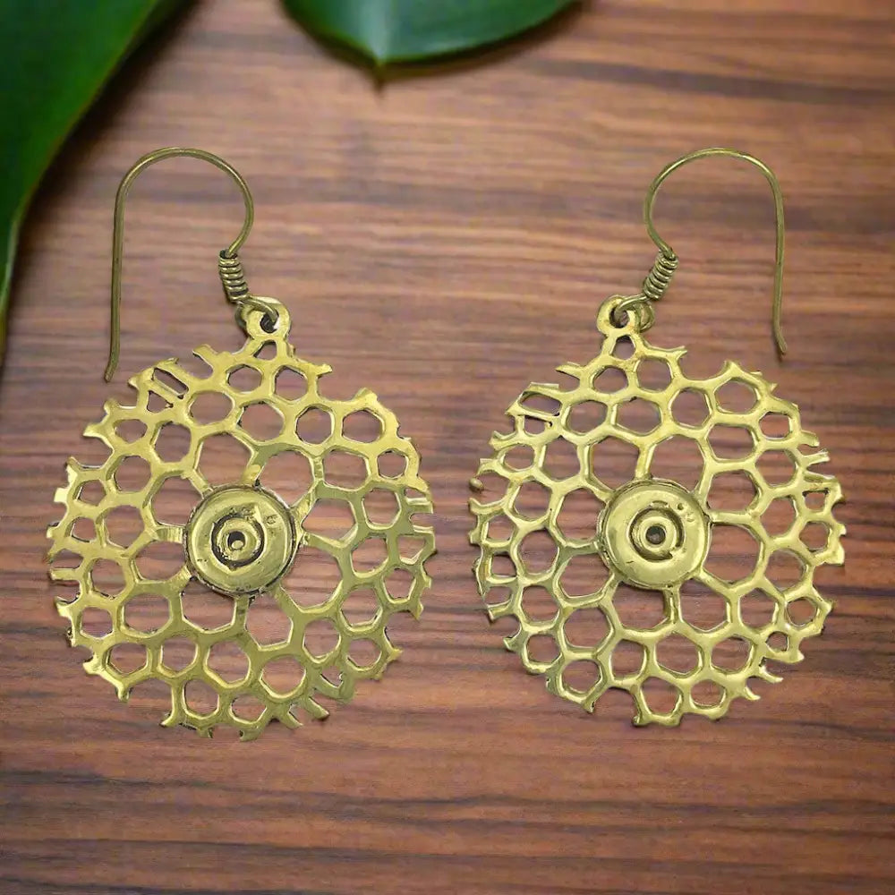 Honeycomb Bomb Earrings Supporting a Once-Broken Community - Earrings