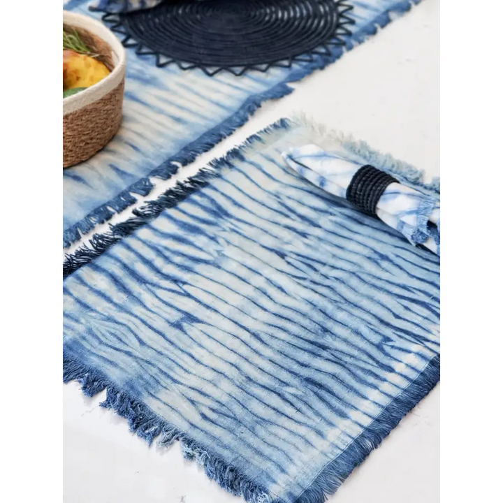 Tie Dye Cotton Placemat - Indigo Blue (Set of 4)-2