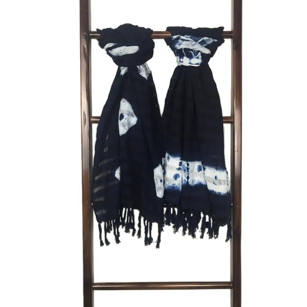 Indigo Eye Stripe Scarf - EcofiedHome