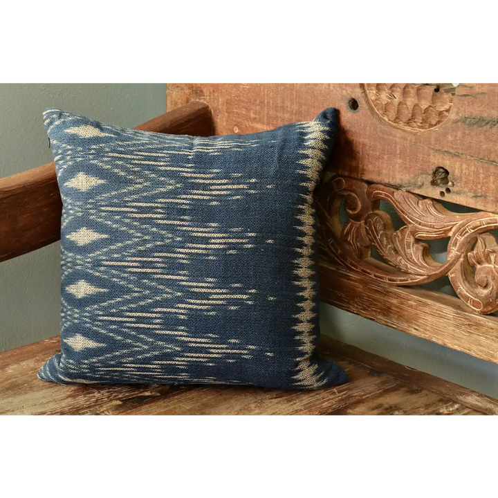 Indigo Ikat Pillow Cover-2