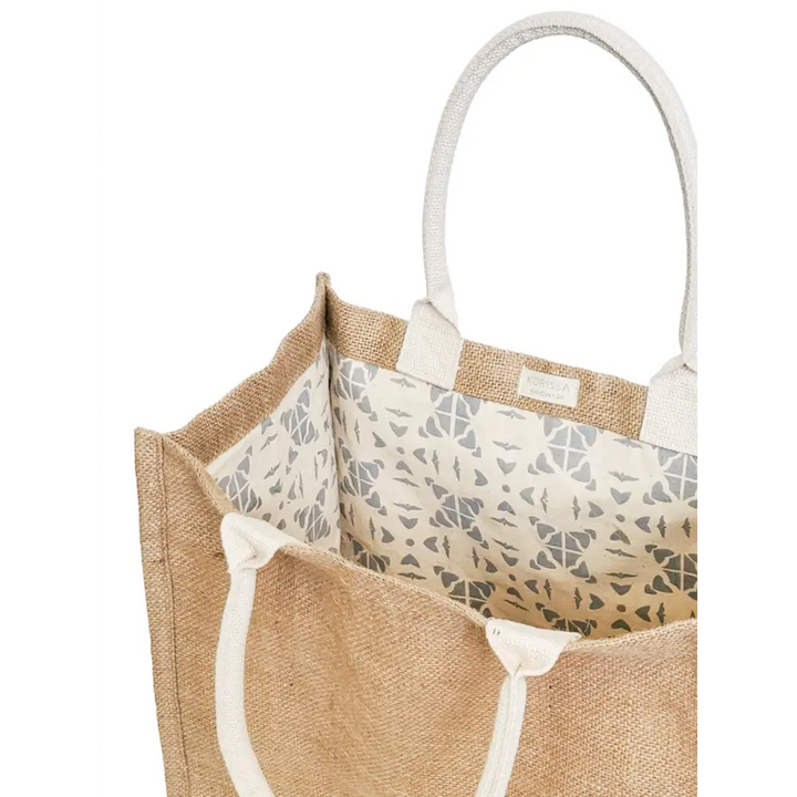 Jute Canvas Market Bag With Pompom-3