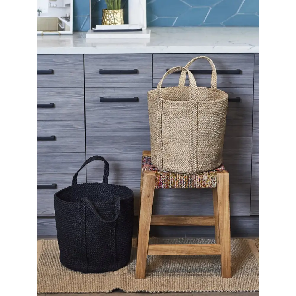 Kata Basket with handle - Black - EcofiedHome