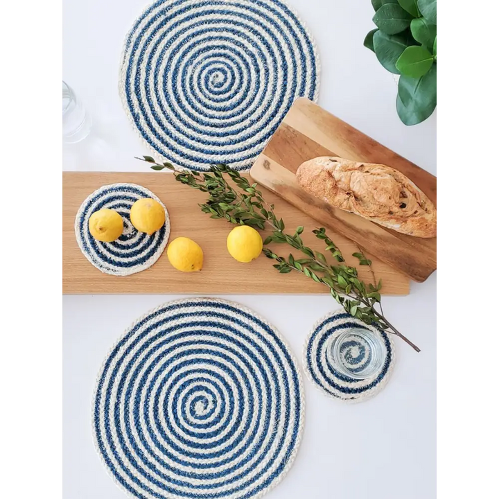 Kata Spiral Placemat - Blue (Set of 4) - EcofiedHome