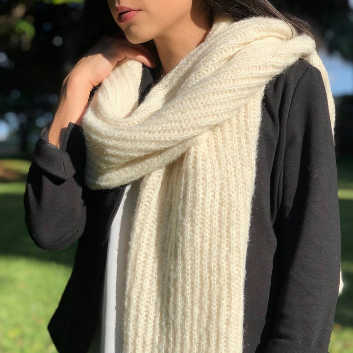 Chunky Snow Knit Alpaca Scarf-1