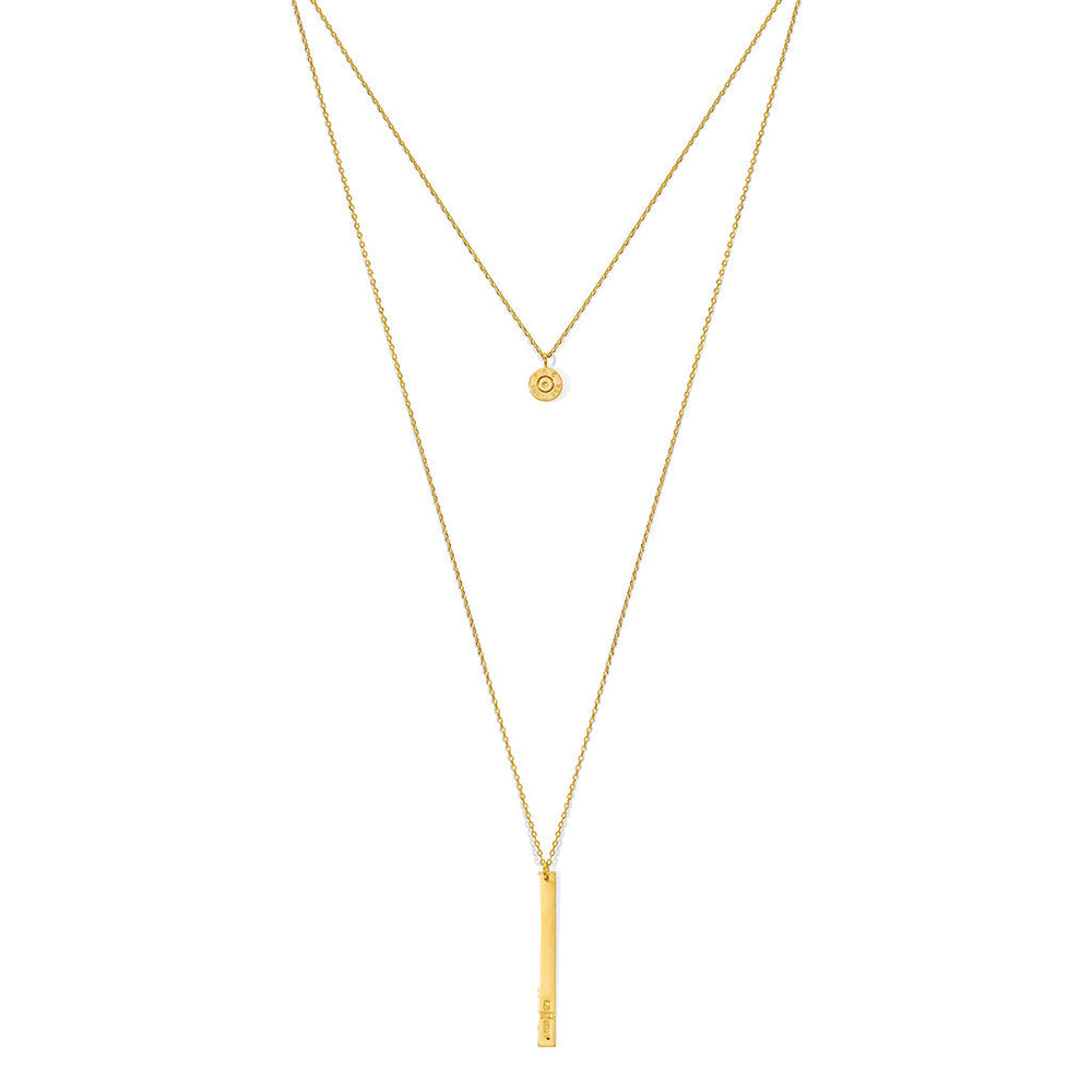 Layered Bar Bullet Necklace-0