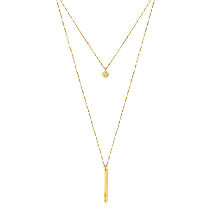 Layered Bar Bullet Necklace-0