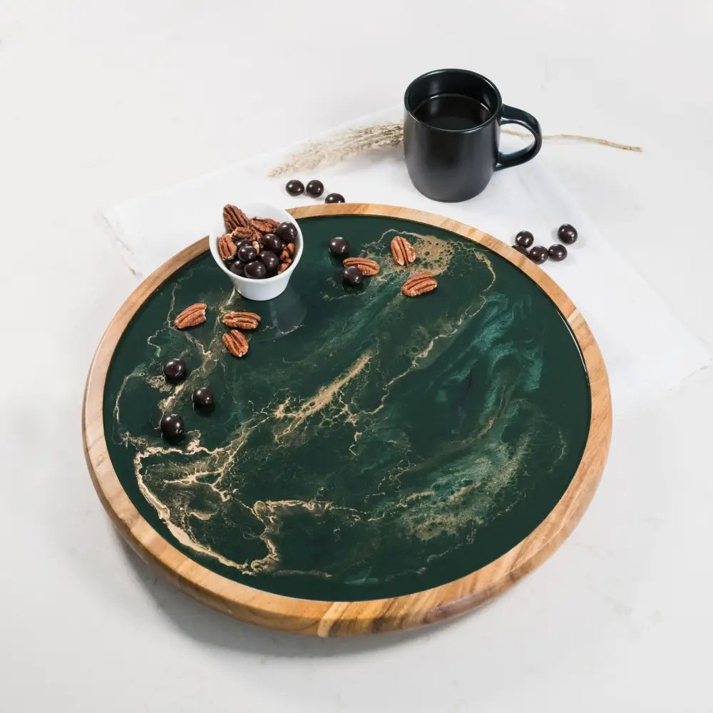 Lazy Susan - Acacia Wood and Eco-Resin - EcofiedHome