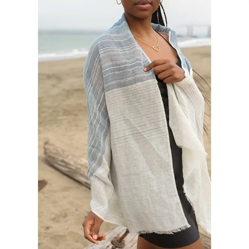 Linen Cotton Blend Wrap Scarf - EcofiedHome