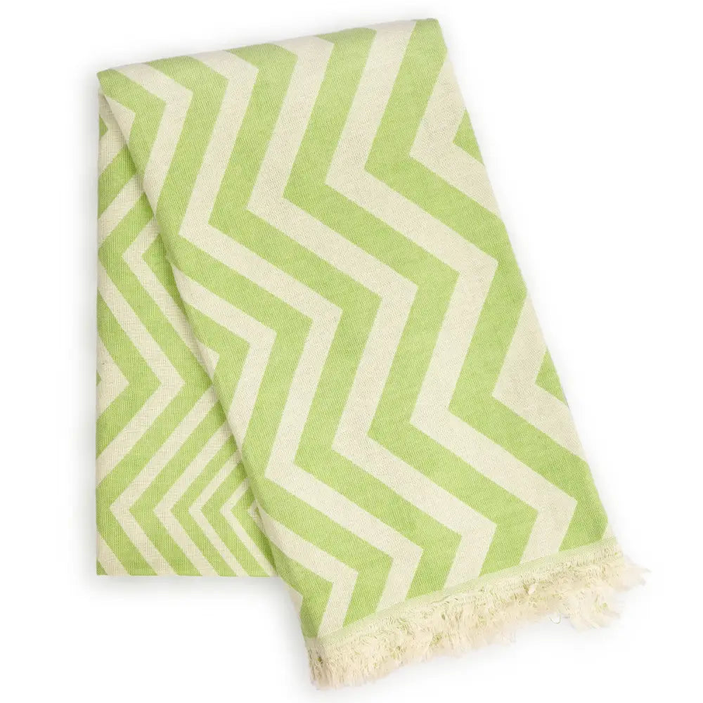 Mersin Chevron Towel / Blanket - Green - EcofiedHome