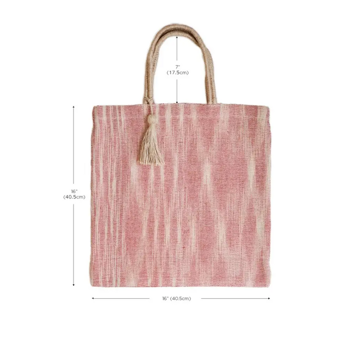 Nadi Jute Tote Bag - Red - EcofiedHome