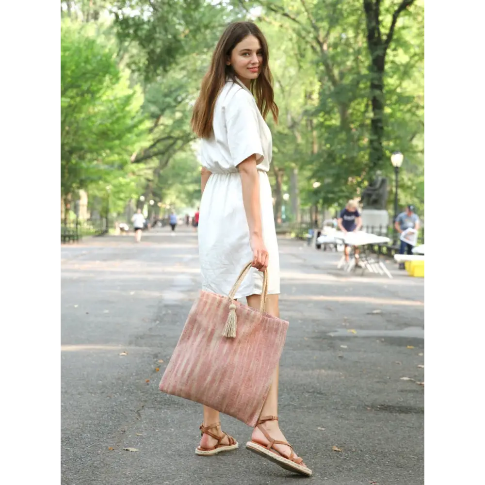 Nadi Jute Tote Bag - Red - EcofiedHome