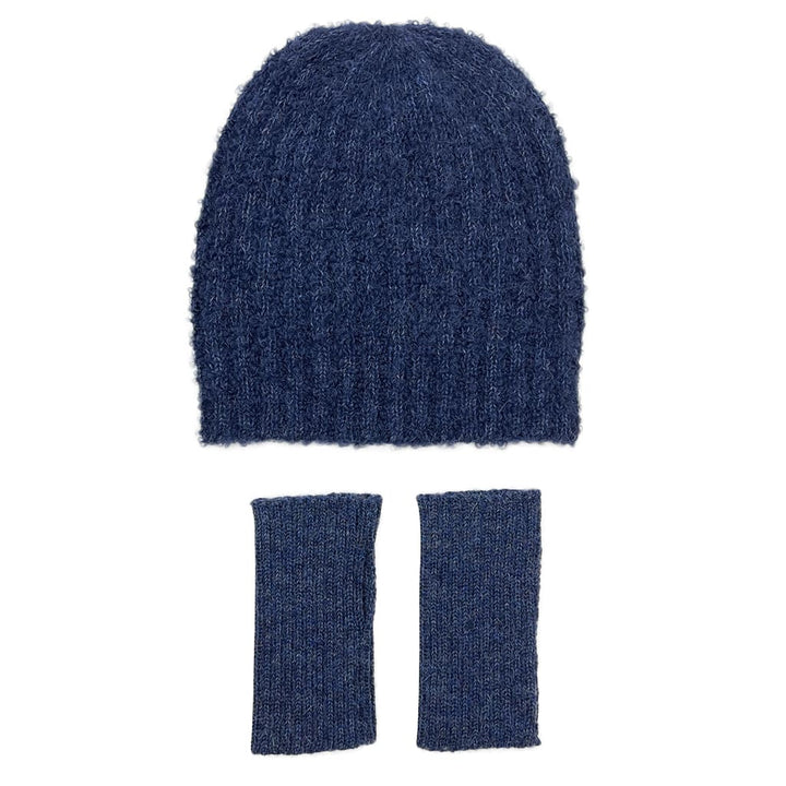 Navy Loop Knit Alpaca Beanie-3