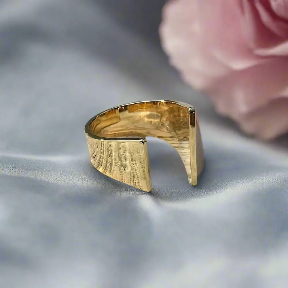 Open Angular Bombshell Ring Handcrafted with Recycled Casings – EcofiedHome