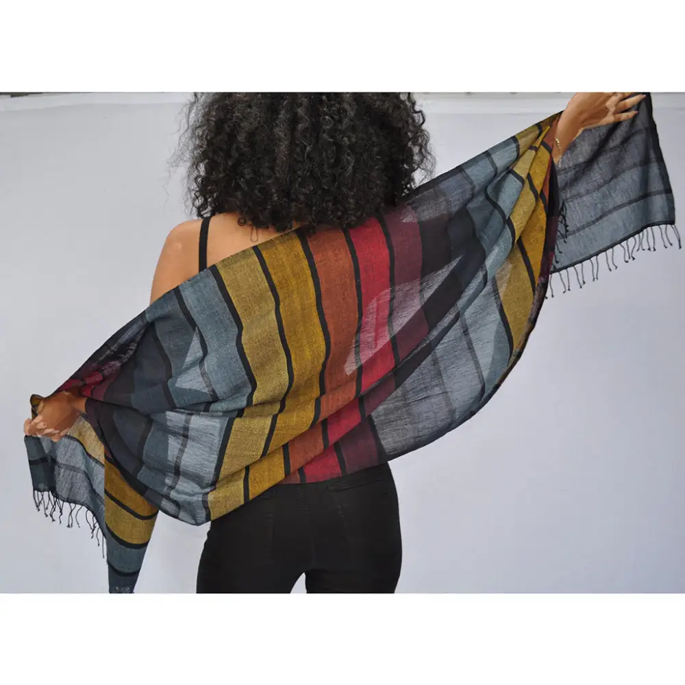 Rainbow Cotton Wrap Scarf-1