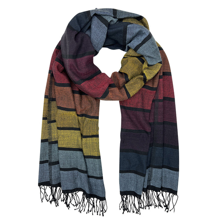 Rainbow Cotton Wrap Scarf-0