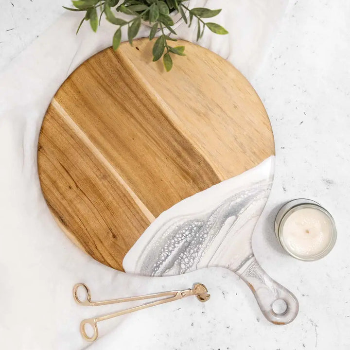 Round Acacia Eco-Resin Cheese Paddle-3