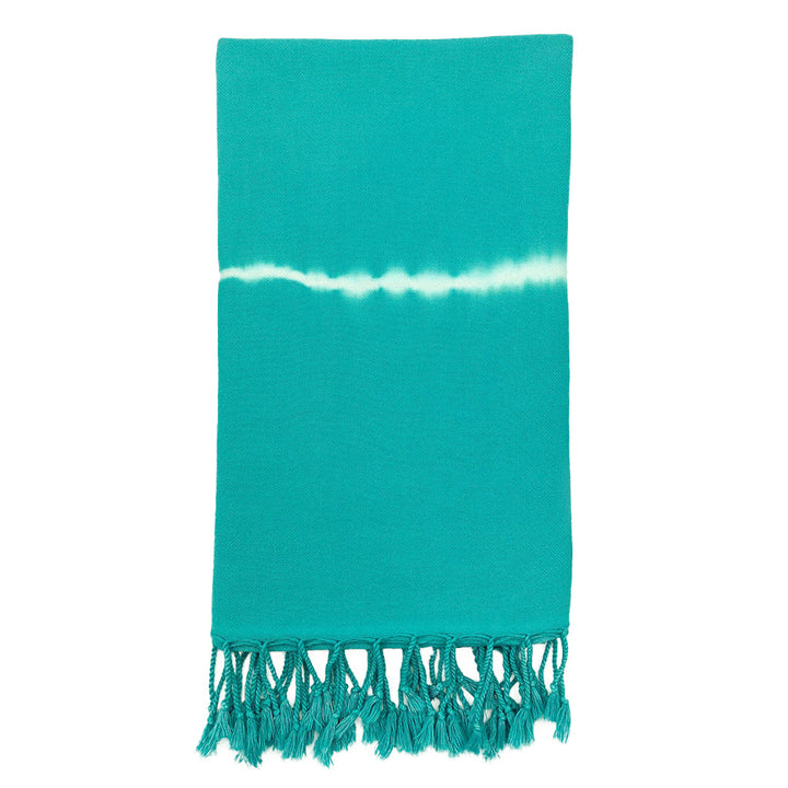 Teal Tie Dye Turkish Beach Towel-0