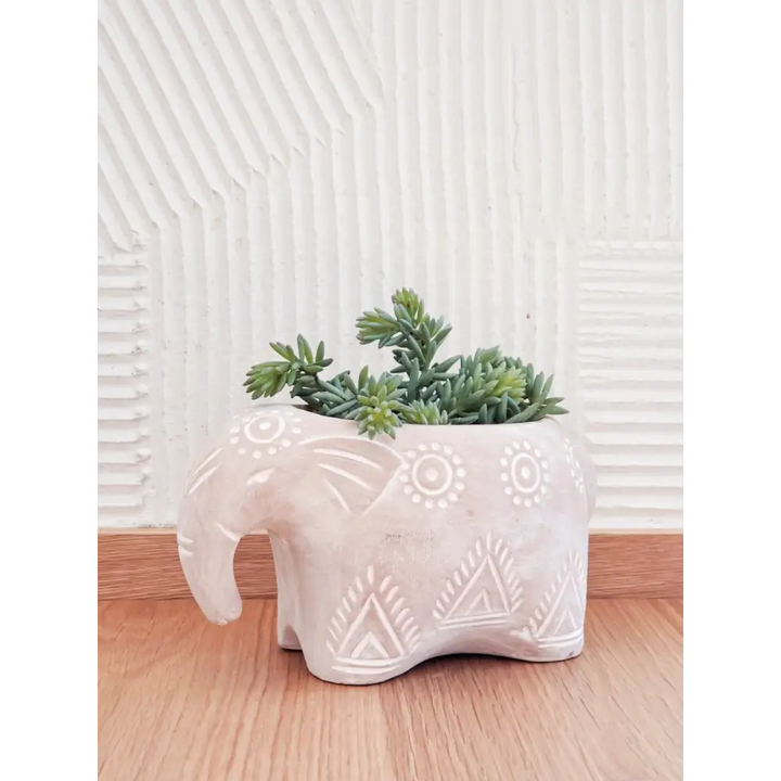 Terracotta Pot - Folk Elephant - EcofiedHome