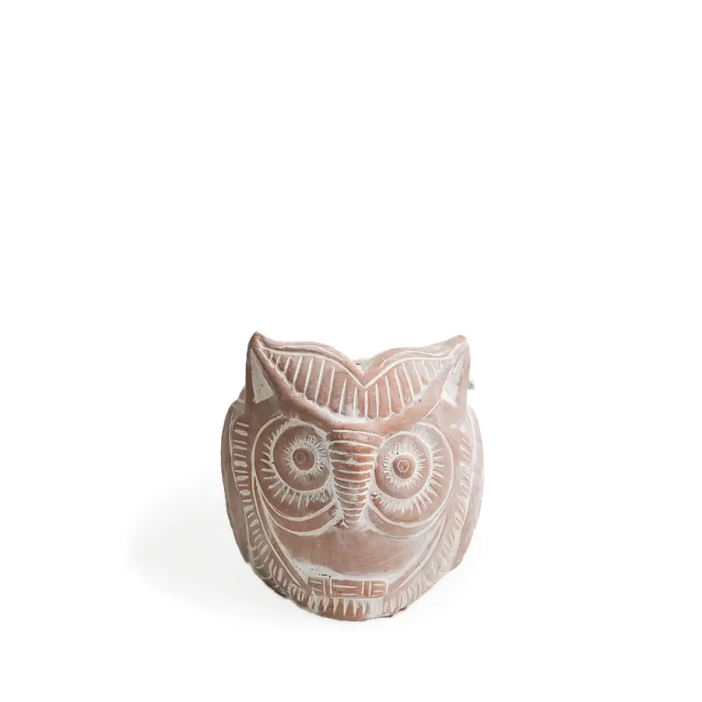 Terracotta Pot - Horned Owl - EcofiedHome