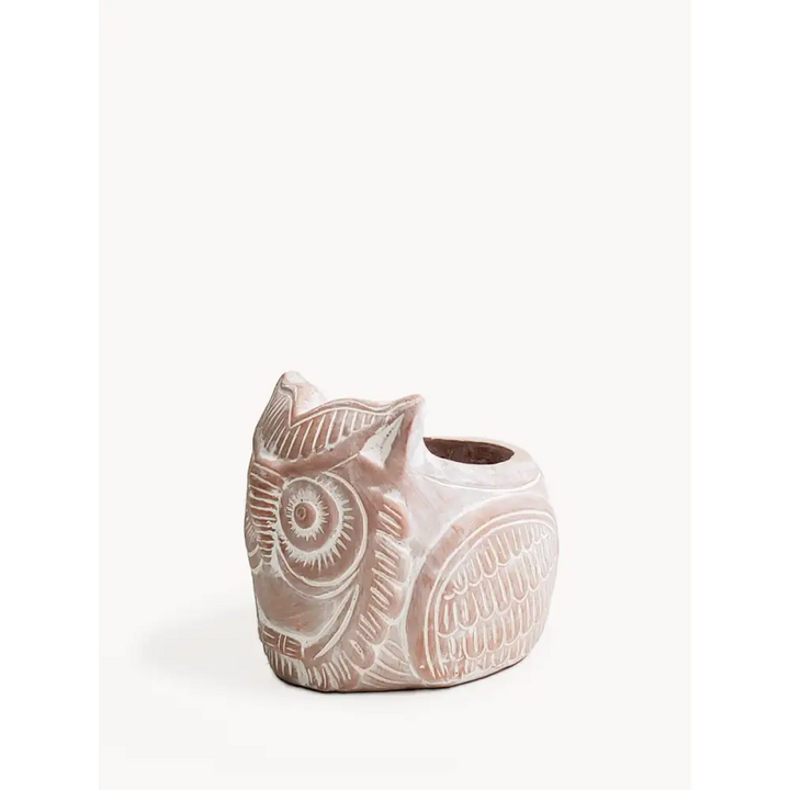 Terracotta Pot - Horned Owl - EcofiedHome