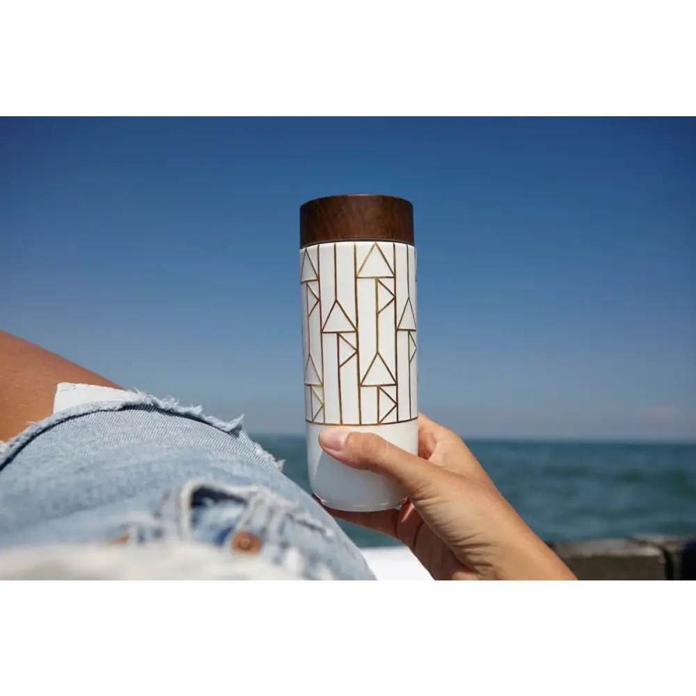 The Alchemical Signs Gold Ceramic Travel Mug - EcofiedHome