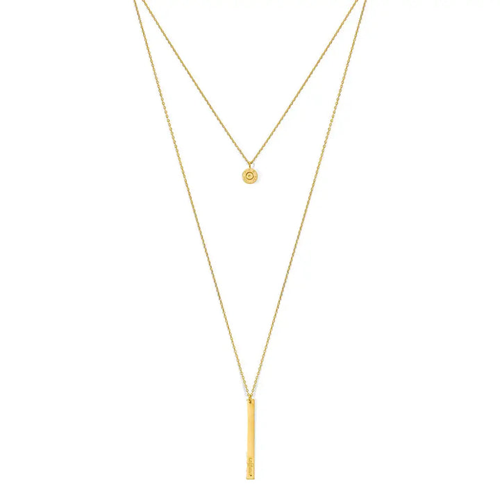 Layered Bar Bullet Necklace-0