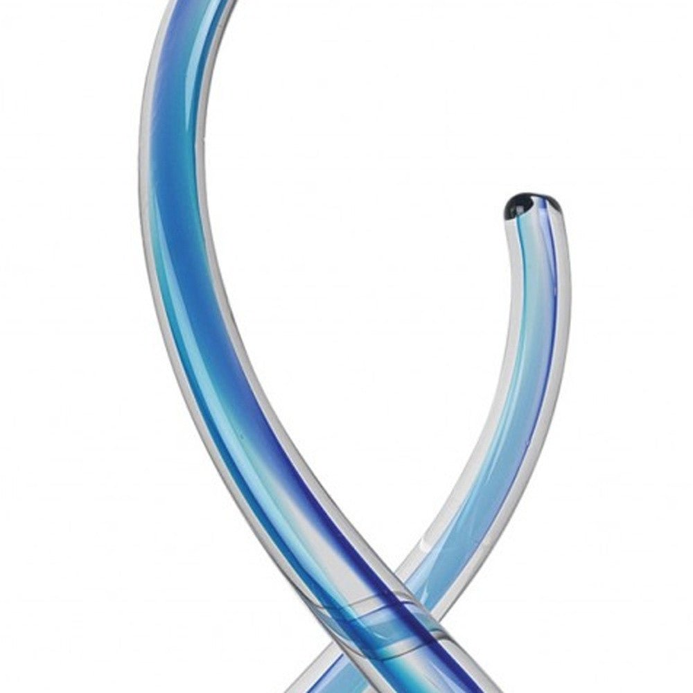 14 Contemporary Blue Art Glass Centerpiece - EcofiedHome